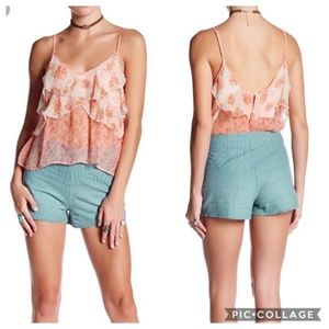 NWT Free People Embroidered High Waist Shorts